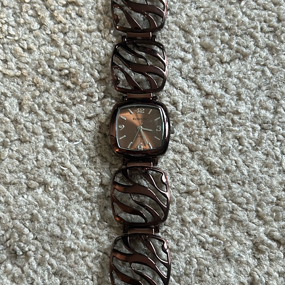 Rumors women’s vintage stainless steel bronze‎ retro style bracelet watch OS